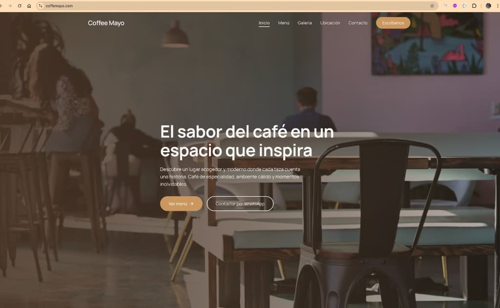 Coffee Mayo — Sitio web cafetería de especialidad