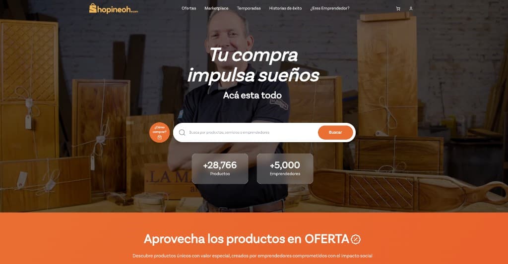 Shopineoh — Marketplace de emprendedores