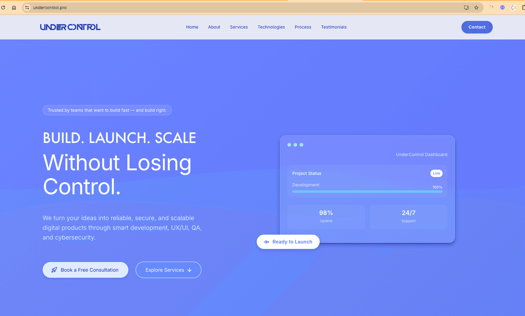 Desarrollador Fullstack Sr. — Landing Page UnderControl